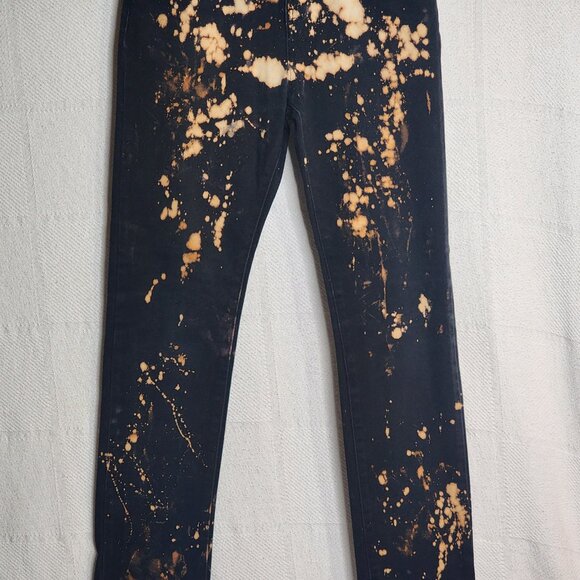 The Children's Place Black Hand Bleached Adj Waist Cotton Skinny Jeans Size 14 - Picture 4 of 16